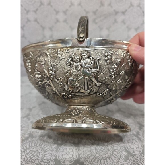 Vintage‎ Corbelle & Co Silverplate Goldwash Handled Basket Dish Opulance 60's - Picture 2 of 7